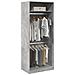 Armadio Grigio Cemento 80x50x200 Cm In Legno Multistrato - Foto miniatura 1