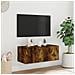 Mobile TV a Parete con Luci LED Rovere Fumo 80x35x31 cm - Foto miniatura 2