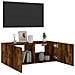 Mobile TV a Parete con Luci LED Rovere Fumo 80x35x31 cm - Foto miniatura 5