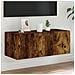 Mobile TV a Parete con Luci LED Rovere Fumo 80x35x31 cm - Foto miniatura 9