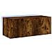 Mobile TV a Parete con Luci LED Rovere Fumo 80x35x31 cm - Foto miniatura 1
