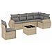 Set Divani Da Giardino 7 Pz Con Cuscini Beige In Polyrattan - Foto miniatura 2