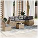 Set Divani Da Giardino 7 Pz Con Cuscini Beige In Polyrattan - Foto miniatura 1