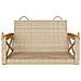 Panchina A Dondolo Beige 63x62x40 Cm In Polyrattan - Foto miniatura 3