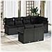 Set di divani da giardino 7 pezzi con cuscini Nero Polirattan, Divano da giardino per 2 persone con spazio di stoccaggio e cuscini Nero Polirattan - Foto miniatura 2