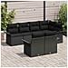 Set di divani da giardino 7 pezzi con cuscini Nero Polirattan, Divano da giardino per 2 persone con spazio di stoccaggio e cuscini Nero Polirattan - Foto miniatura 3