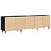 Mobile TV Rovere Nero 150x30x44.5 cm Legno Ingegnerizzato - Foto miniatura 6