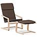 Sedia Relax con Poggiapiedi Marrone Scuro in Tessuto - Foto miniatura 1