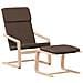 Sedia Relax con Poggiapiedi Marrone Scuro in Tessuto - Foto miniatura 3