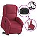 Poltrona Alzapersona Reclinabile Rosso Vino in Velluto - Foto miniatura 5