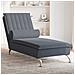 Chaise Longue Massaggi con Capezzale Grigio Scuro in Velluto - Foto miniatura 2