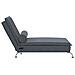 Chaise Longue Massaggi con Capezzale Grigio Scuro in Velluto - Foto miniatura 5