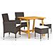 Set Mobili da Pranzo per Giardino 5 pz Marrone - Foto miniatura 1