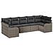 Set Divano da Giardino con cuscino 7 pcs Grigio Poly Rattan - Foto miniatura 1