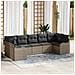 Set Divano da Giardino con cuscino 7 pcs Grigio Poly Rattan - Foto miniatura 2