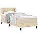 Letto box spring con materasso Crema 80 x 200 cm Tessuto - Foto miniatura 3