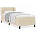 Letto box spring con materasso Crema 80 x 200 cm Tessuto - Foto miniatura 4