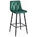 Sgabello KODA in velluto verde scuro con gambe nere x2 - Foto miniatura 2