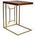 Tavolino Angolare In Legno E Metallo Oro 45x35x55h - Foto miniatura 4