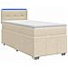 Letto box spring con materasso Crema 100 x 200 cm Tessuto - Foto miniatura 1