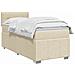 Letto box spring con materasso Crema 100 x 200 cm Tessuto - Foto miniatura 3