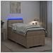 Letto box spring con materasso Crema 100 x 200 cm Tessuto - Foto miniatura 4