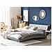 Letto Ad Acqua Matrimoniale In Tessuto Grigio 160 X 200 Cm Lille - Foto miniatura 21