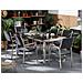 Set Di Tavolo E Sedie Da Giardino In Acciaio, Basalto E Rattan - 180cm - Nero Lucido - Grosseto - Foto miniatura 22