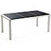 Set Di Tavolo E Sedie Da Giardino In Acciaio, Basalto E Rattan - 180cm - Nero Lucido - Grosseto - Foto miniatura 12