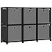 Mobile con 6 Scatole a Cubo Nero 103x30x72,5 cm in Tessuto - Foto miniatura 1