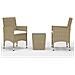 Set Bistrot Da Giardino 3 Pz Polyrattan E Vetro Temperato Beige - Foto miniatura 1