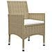 Set Bistrot Da Giardino 3 Pz Polyrattan E Vetro Temperato Beige - Foto miniatura 2