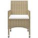 Set Bistrot Da Giardino 3 Pz Polyrattan E Vetro Temperato Beige - Foto miniatura 6