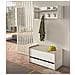 Cassapanca Lantana, Mobile Da Ingresso Moderno Con Scarpiera, Cassapanca Baule Con Due Contenitori, 100% Made In Italy, 90x40h46 Cm, Bianco E Rovere - Foto miniatura 1