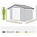 Casetta da Giardino con 2 Porte Scorrevoli e 4 Prese d'Aria in Acciaio, 340x386x200cm, Verde - Foto miniatura 3