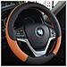 Coprivolante Antiscivolo In Pelle Pu Per Volante Dell'auto Black Orange - Foto miniatura 4