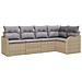 Set divano da giardino  5 pezzi con cuscini beige in rattan poliestere, Divano da giardino  2 posti con spazio di stoccaggio e cuscini beige in rattan poliestere - Foto miniatura 1