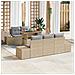Set Divano da Giardino 6 Pezzi con Cuscini Beige Rattan Polimerico - Foto miniatura 2