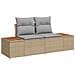 Set Divano da Giardino 6 Pezzi con Cuscini Beige Rattan Polimerico - Foto miniatura 4