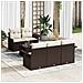 Set Divano da Giardino in 6 Pezzi con Cuscini Marrone Polirattan - Foto miniatura 2