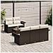 Set Divano da Giardino in 6 Pezzi con Cuscini Marrone Polirattan - Foto miniatura 3