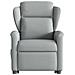 Poltrona Alzapersona Massaggi Reclinabile Grigio Chiaro Tessuto - Foto miniatura 5