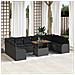 Set Divano Giardino 11 Pezzi con Cuscini Polyrattan Nero Acacia, Divano Giardino 2-Persone con Cuscini Polyrattan Nero - Foto miniatura 2