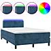 Letto a Molle Materasso e LED Blu Scuro 120x190 cm in Velluto - Foto miniatura 1