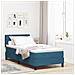 Letto Box Spring con Materasso Blu Scuro 90x200 cm Velluto - Foto miniatura 2