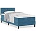 Letto Box Spring con Materasso Blu Scuro 90x200 cm Velluto - Foto miniatura 4