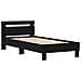 Struttura Letto  con Luci LED Nero Rovere 75x190 cm Legno Tecnico - Foto miniatura 5