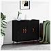 Credenza Nero 90 x 34 x 80 cm Legno multistrato - Foto miniatura 2