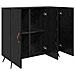 Credenza Nero 90 x 34 x 80 cm Legno multistrato - Foto miniatura 5