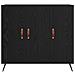 Credenza Nero 90 x 34 x 80 cm Legno multistrato - Foto miniatura 6